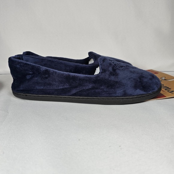 Dearfoams Women's Slippers Size Large 9-10 Navy Blue Memory Foam Indoor Outdoor - Picture 3 of 6